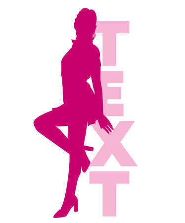 silhouette of a young slender girl vector illustrationのイラスト素材