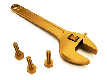gold wrenchの写真素材