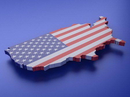 map USA with flag の写真素材