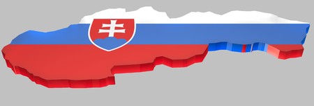 Slovak Republic  map with flagの写真素材