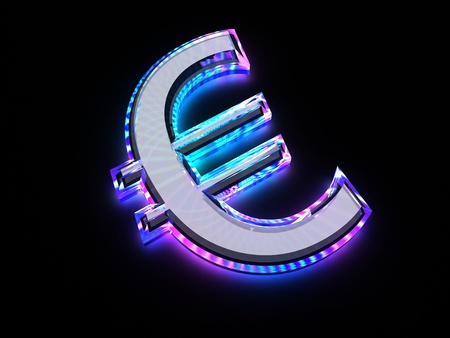 Sign euro with lightの写真素材