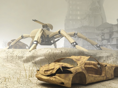 Arachnida mech on guardの写真素材