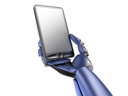 cyborg with phone