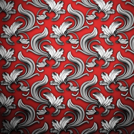 Background -   ornament red and chromeの写真素材