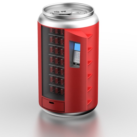 Vending machine similar on can with beverage