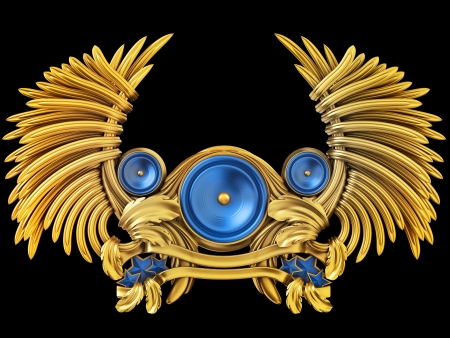 Coat of arms - loudspeaker with wings の写真素材
