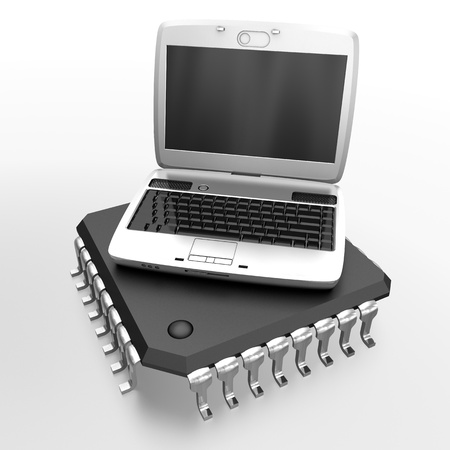 Computer on micro chipの写真素材