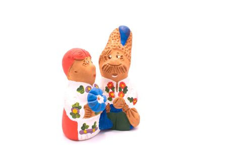 ceramic sculpture of peopleの写真素材