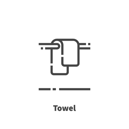 Towel icon, vector symbol in line style isolated on white background. Editable stroke 48x48 pixel perfect.のイラスト素材