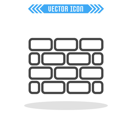 Brick wall icon. Vector sign symbol. Isolated on white background.のイラスト素材