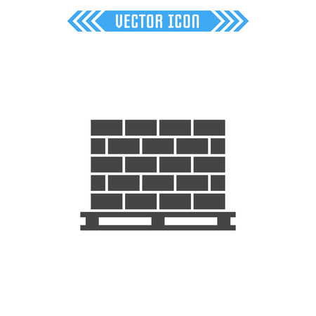 Pallet with bricks. Vector sign symbol. Isolated on white background.のイラスト素材