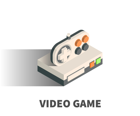 Video game icon, vector symbol in isometric 3D style isolated on white background.のイラスト素材