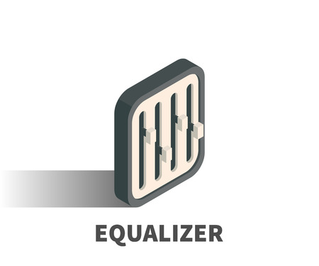 Equalizer icon, vector symbol in isometric 3D style isolated on white background.のイラスト素材