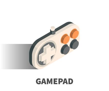Gamepad icon, vector symbol in isometric 3D style isolated on white background.のイラスト素材