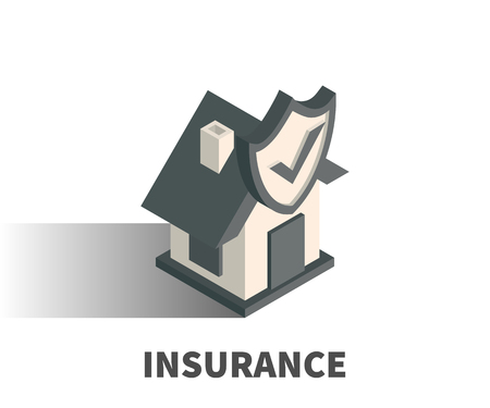 Insurance icon, vector symbol in isometric 3D style isolated on white background.のイラスト素材