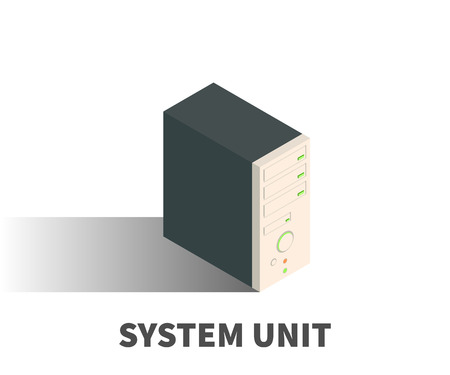 System Unit icon, vector symbol in isometric 3D style isolated on white background.のイラスト素材
