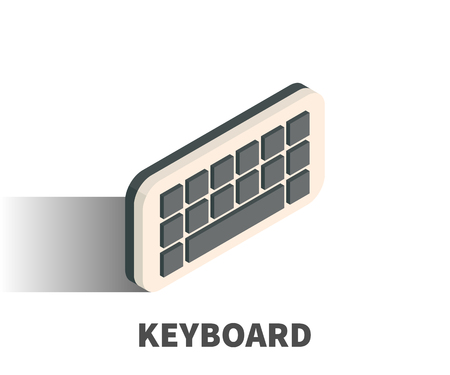 Keyboard icon, vector symbol in isometric 3D style isolated on white background.のイラスト素材