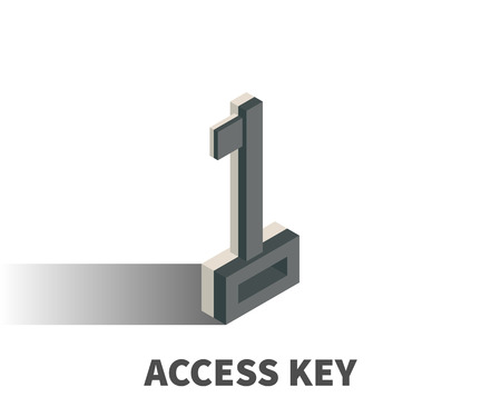 Access key icon, vector symbol in isometric 3D style isolated on white background.のイラスト素材