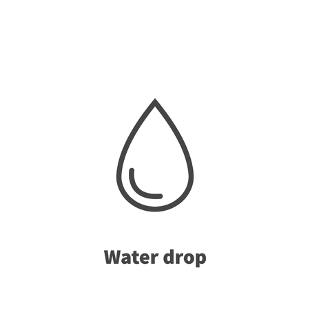 Water drop icon, vector symbol in line style isolated on white background.のイラスト素材