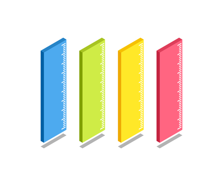 Ruler icon, vector symbol in isometric 3D style isolated on white background.のイラスト素材