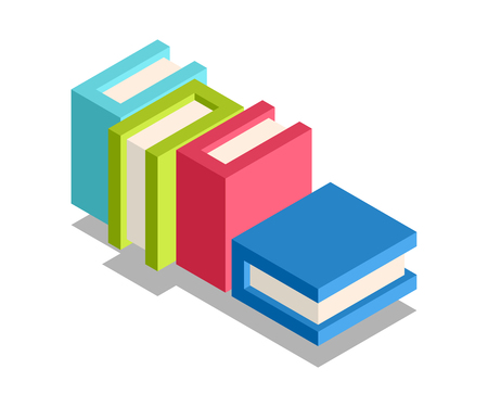 Book icon, vector symbol in isometric 3D style isolated on white background.のイラスト素材