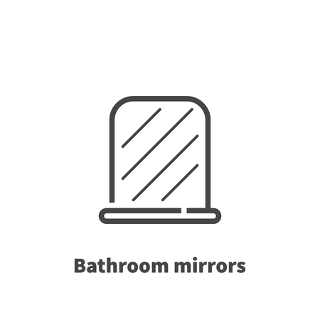 Bathroom mirror icon, vector symbol in line style isolated on white background.のイラスト素材