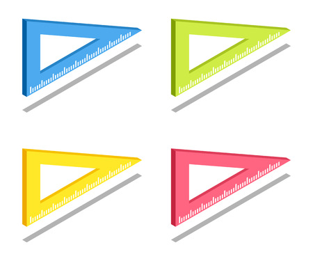 Ruler icon, vector symbol in isometric 3D style isolated on white background.のイラスト素材