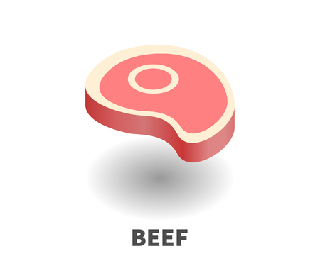 Beef icon, vector symbol in isometric 3D style isolated on white background.のイラスト素材