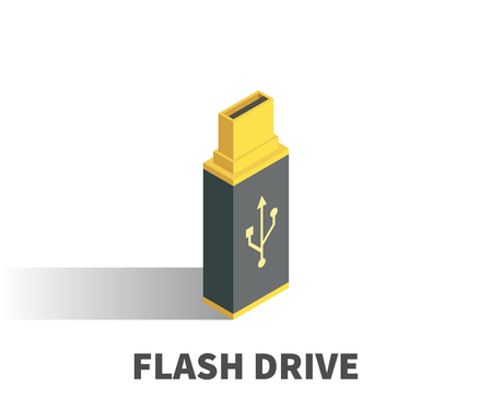 USB Flash Drive icon, vector symbol in isometric 3D style isolated on white background.のイラスト素材