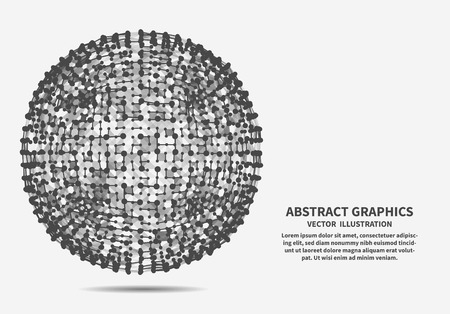 Sphere, vector illustration for minimalistic design . Network connections with points and lines. Abstract technology background.のイラスト素材