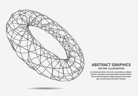 Ring, vector illustration for minimalistic design . Network connections with points and lines. Abstract technology background.のイラスト素材