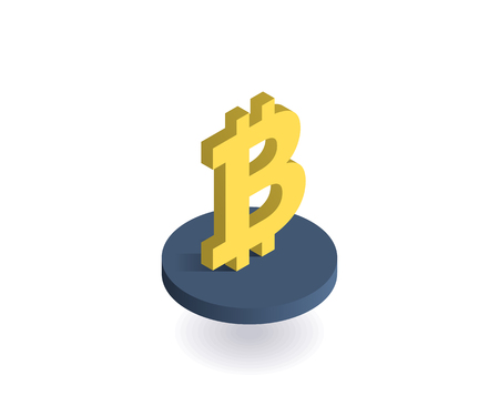 Bitcoin icon. Vector illustration in flat isometric 3D style.のイラスト素材