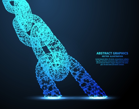 Abstract chain Network connections with points and linesのイラスト素材