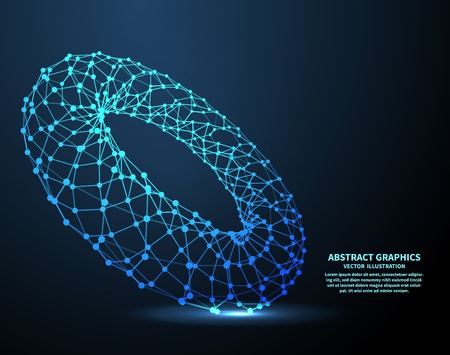 Electronic ring, technology background. Network connections with points and lines. Abstract vector illustration.のイラスト素材