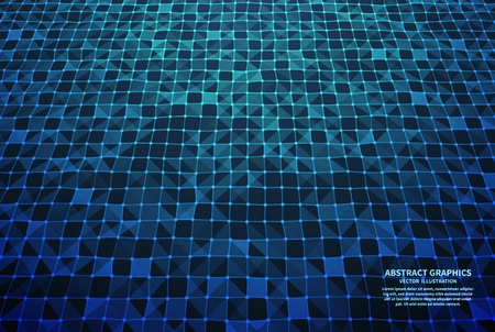 Abstract digital surface, vector illustration. Network connections with points and lines. Abstract technology background.のイラスト素材