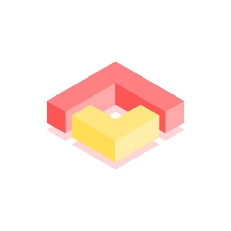 Abstract cubic icon. Isometric illustration for covers design in flat 3D style. Vector geometric logo.のイラスト素材