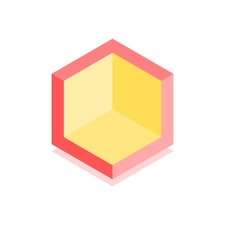 Abstract cubic icon. Isometric illustration for covers design in flat 3D style. Vector geometric  .のイラスト素材