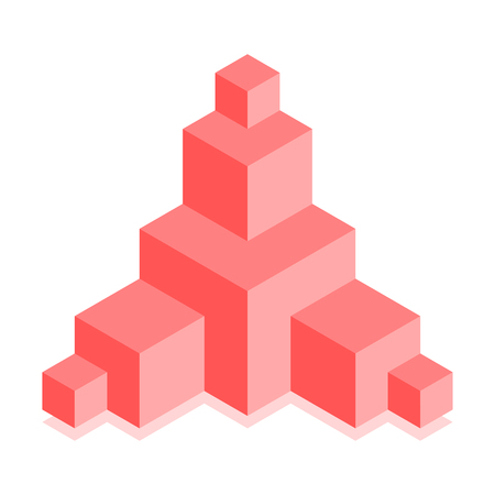 Abstract cubic icon. Isometric illustration for covers design in flat 3D style. Vector geometric logo.のイラスト素材
