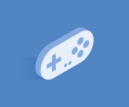 Gamepad isometric icon. Vector illustration for web design in flat isometric 3D style.のイラスト素材