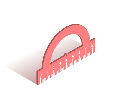 Protractor Ruler isometric icon. Vector 3D illustration for web design.のイラスト素材