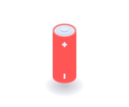 Battery isometric icon. Vector 3D illustration for web design.のイラスト素材