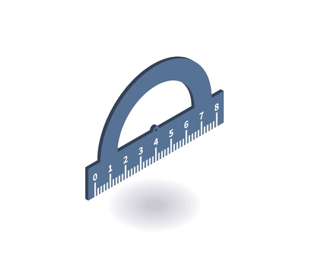 Protractor Ruler isometric icon. Vector 3D illustration for web design.のイラスト素材