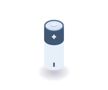 Battery isometric icon. Vector 3D illustration for web design.