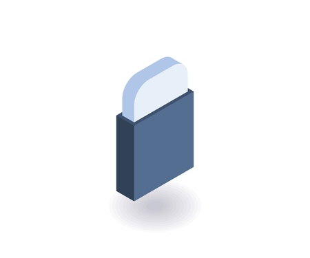 School eraser isometric icon. Vector 3D illustration for web design.のイラスト素材