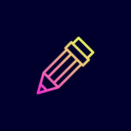 Pencil icon. Vector illustration in flat line style.のイラスト素材