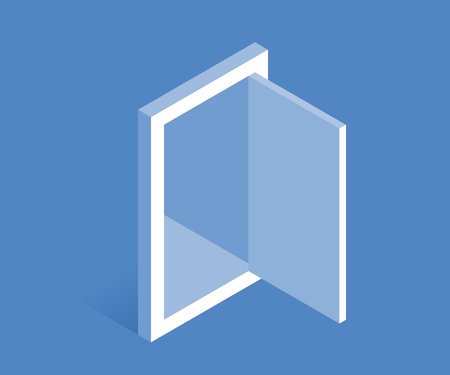 Opened door icon. Vector illustration in flat isometric 3D style.のイラスト素材