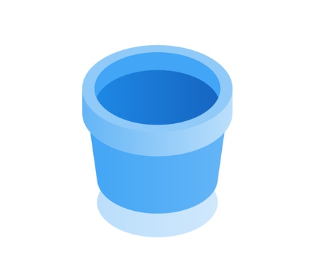 Flower pot icon. Vector illustration in flat isometric 3D style.のイラスト素材