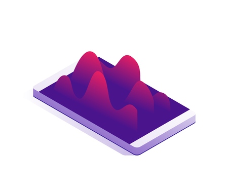 Speaking sound wave, vector illustration in flat isometric 3D style.のイラスト素材