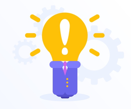Idea and business concept icon. Vector illustration in flat minimalist style.のイラスト素材