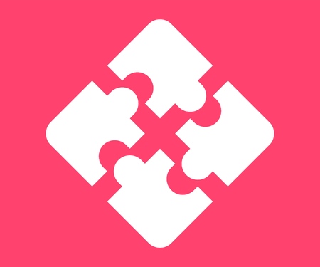 Puzzle icon. Vector illustration in flat style.のイラスト素材